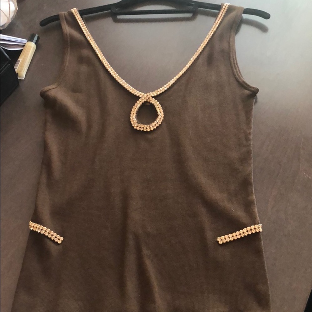 Allen B Brown Jewel Tank Top - Picture 3 of 7